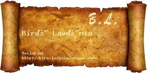 Biró Lavínia névjegykártya